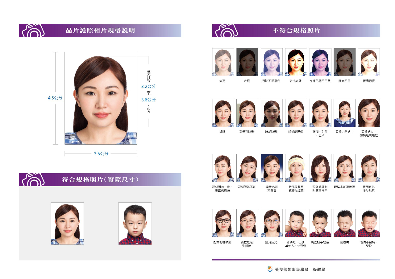 晶片護照照片規格樣本